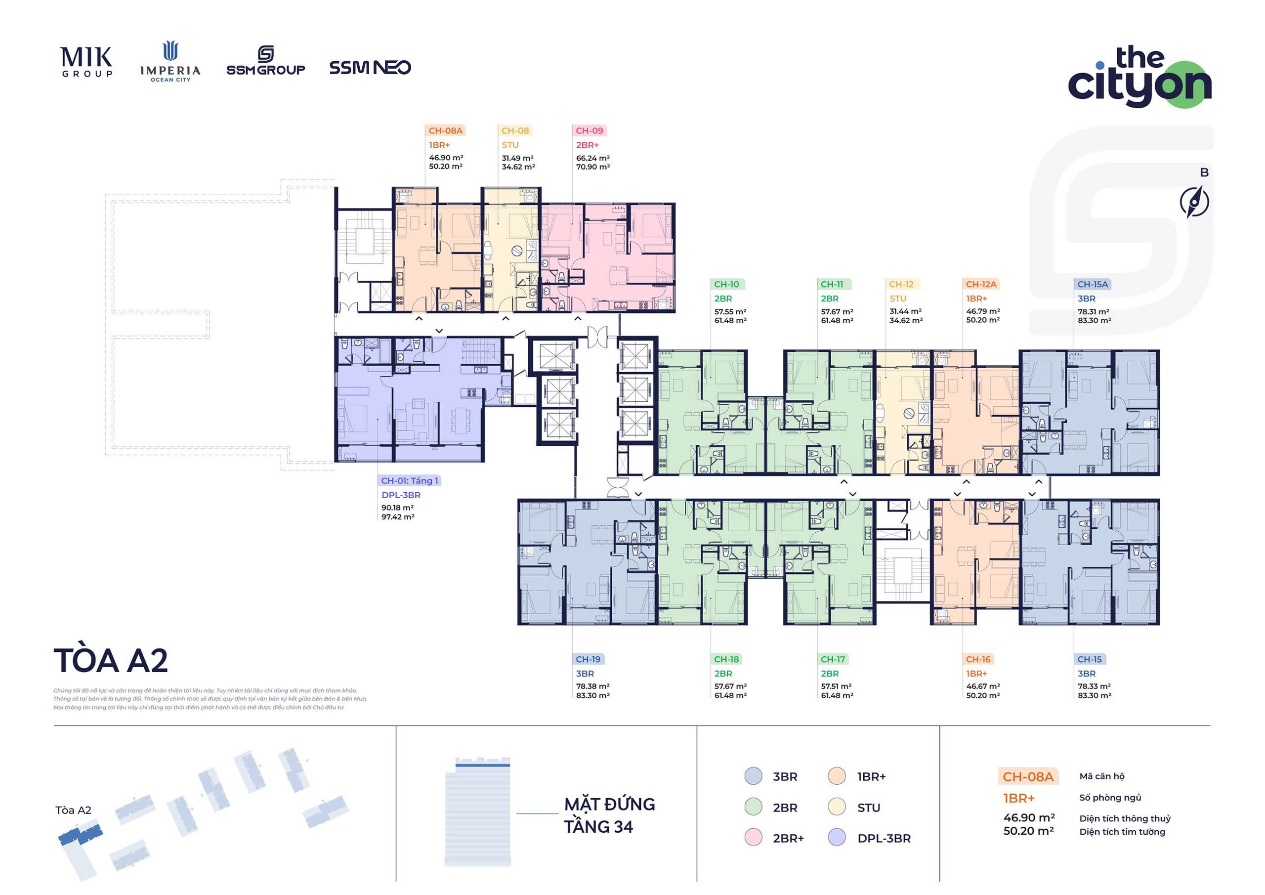 Layout căn hộ, Mặt đứng tầng 34
